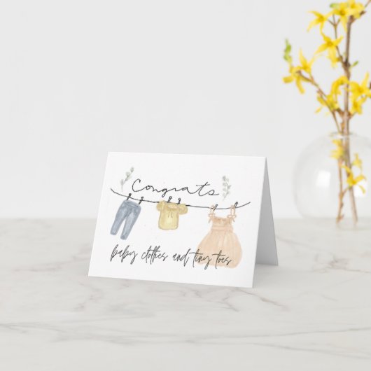 ボホベビーガールおめでとうカード カード (黄色い花)