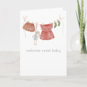 ボホベビーガールおめでとうカード カード (正面)