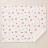 ボホベビーガールパステルラブハート シェルパブランケット (正面(横))