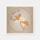 ボホベビーキツネベビーシャワーナプキンズ スタンダードカクテルナプキン (正面)