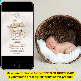 ボホベビーキャリッジアキカユニセックスムスリム生まれたばかりの 招待状