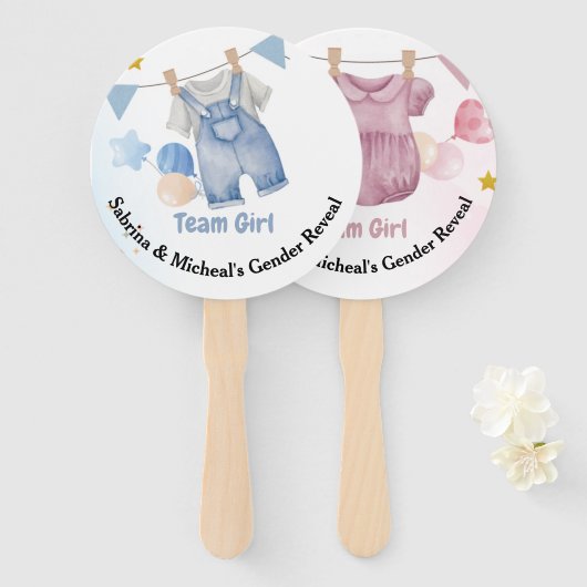 ボホベビークロトラインジェンダーがチームの少年を明かす ハンドファン (正面&裏面)