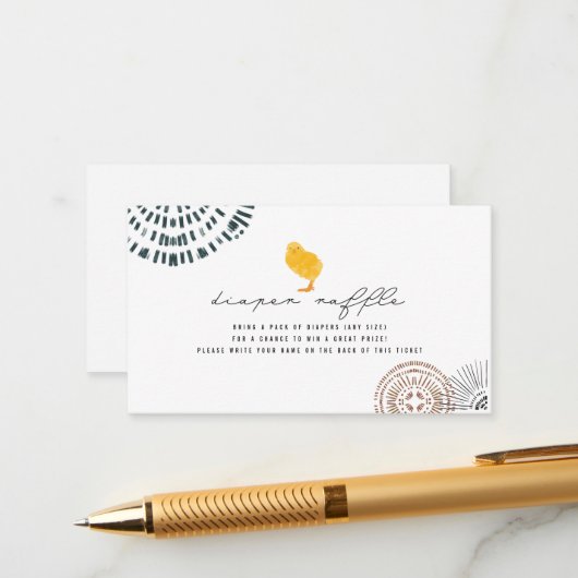 ボホベビーシックおむつラッフルチケット エンクロージャーカード (正面/裏面インサイチュ)