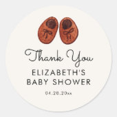 ボホベビーシューズ水彩赤ちゃんシャワー ラウンドシール (正面)