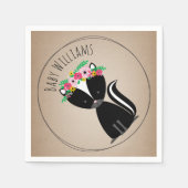 ボホベビースカンクベビーシャワーナプキンス スタンダードカクテルナプキン (正面)