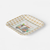 ボホベビーゾウとモンキーゴルフ赤ちゃんシャワー ペーパープレート (傾斜あり)