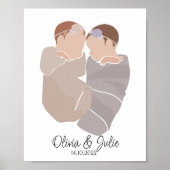 ボホベビーツインガールズネーム子供部屋ポスター ポスター (正面)