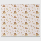 ボホベビードレスラトルパターンピンク ラッピングペーパー (フラット)