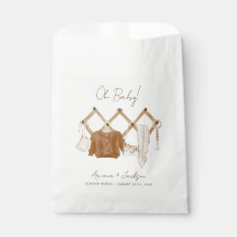 ボホベビーニュートラルシャワー招待状 フェイバーバッグ