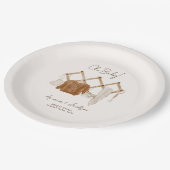 ボホベビーニュートラルシャワー招待状 ペーパープレート (アングル)