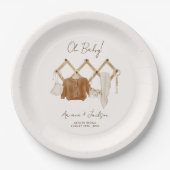 ボホベビーニュートラルシャワー招待状 ペーパープレート (正面)