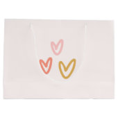 ボホベビーピンクレインボーベビーシャワー ラージペーパーバッグ (裏面)