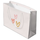 ボホベビーピンクレインボーベビーシャワー ラージペーパーバッグ (裏面アングル)