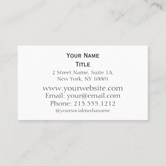 ボホベビーブティックニューヨーク 名刺 (裏面)