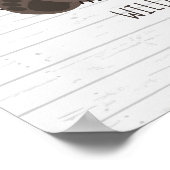 ボホベビーベアウッドパーソナライズされた子供部屋アートワーク ポスター (角)