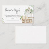 ボホベビーベビーシャワーおむつラッフル エンクロージャーカード (正面/裏面)