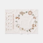 ボホベビーマイルストーンウッドランドアニマルリース フリースブランケット (正面(横))