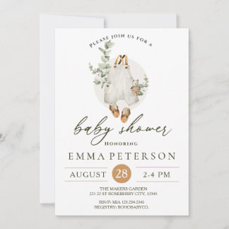 ボホベビーリトルロムパーベビーシャワー招待状 招待状