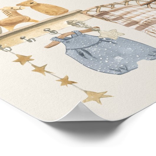 ボホベビー子供部屋ベビーシャワーゲームの数を推測 ポスター (角)