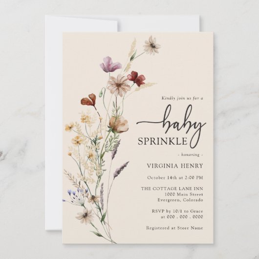 ボホベビー散水 招待状 (正面)