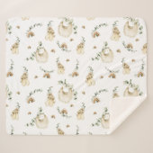 ボホベビー用ビブレインボウズ植物緑のパターン シェルパブランケット (正面(横))