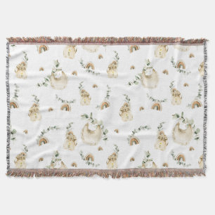 ボホベビー用ビブレインボウズ植物緑のパターン スローブランケット