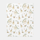 ボホベビー用ビブレインボウズ植物緑のパターン フリースブランケット (正面)