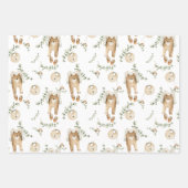 ボホベビー虹よだれかけ植物緑のパターン ラッピングペーパーシート (正面)