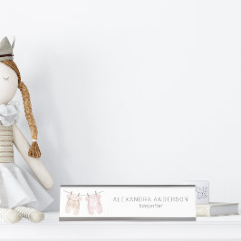 ボホベビー衣料品ウォーターカラーベビーシッター デスクネームプレート