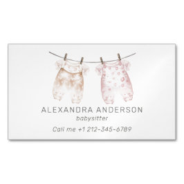 ボホベビー衣料品ウォーターカラーベビーシッター マグネット名刺