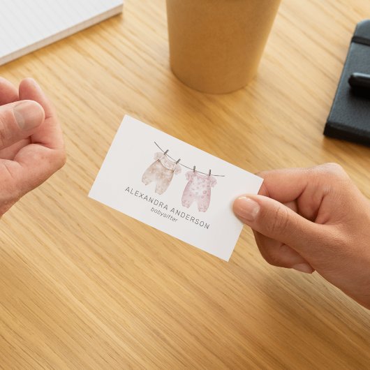 ボホベビー衣料品ウォーターカラーベビーシッター 名刺