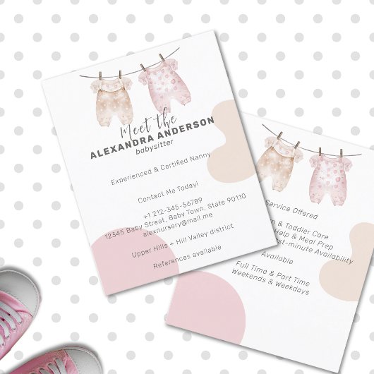 ボホベビー衣料水カラーベビーシッター チラシ