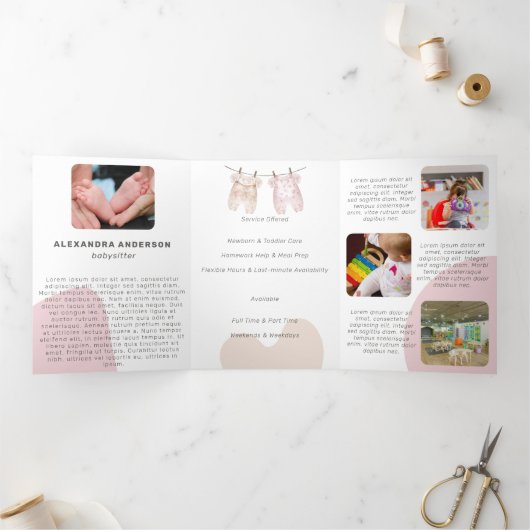 ボホベビー衣料水カラーベビーシッター 三つ折りカード (内部)