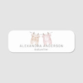 ボホベビー衣料水カラーベビーシッター 名札 (正面)