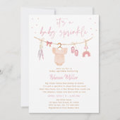 ボホベビー衣料赤面ピンクスプレッル 招待状 (正面)