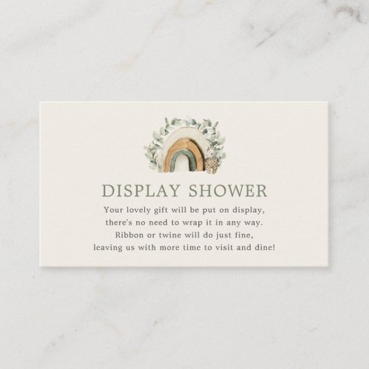 ボホベビー表示シャワーカード エンクロージャーカード (正面)