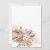 ボホベビー開花パンパスグラスベビーガールシャワー 招待状 (裏面)