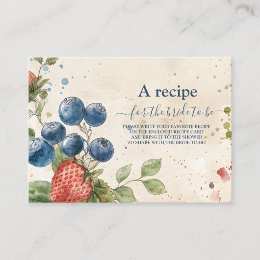 ボホベリースウィートストロベリーブライダルシャワー エンクロージャーカード (正面)