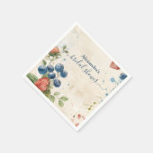 ボホベリースウィートストロベリーブライダルシャワー スタンダードカクテルナプキン (角)