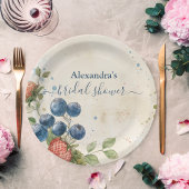 ボホベリースウィートストロベリーブライダルシャワー ペーパープレート