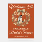 ボホベリー離れ秋ブライダルシャワー歓迎 アクリルサイン (正面)