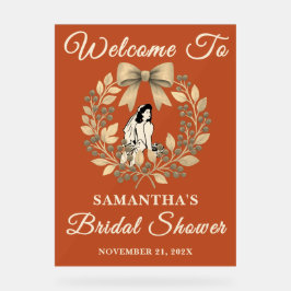 ボホベリー離れ秋ブライダルシャワー歓迎 アクリルサイン