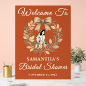 ボホベリー離れ秋ブライダルシャワー歓迎 アクリルサイン (ウェディング)