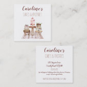 ボホベーキングベーカリーブティックカップケーキ&ペストリーズS スクエア名刺 (正面/裏面)