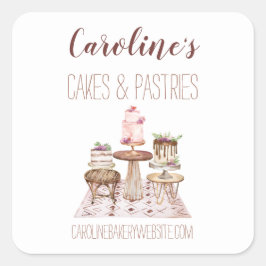 ボホベーキングベーカリーブティックカップケーキ&ペストリーS スクエアシール