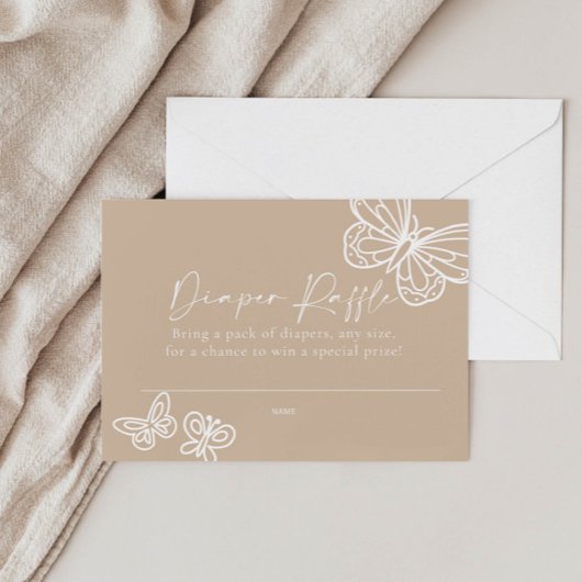 ボホベージュおむつラッフルベビーシャワーカード ノートカード