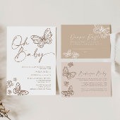 ボホベージュおむつラッフルベビーシャワーカード ノートカード