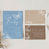 ボホベージュおむつラッフルベビーシャワーカード ノートカード