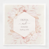 ボホベージュとピンクローズ結婚ズナプキン (正面)