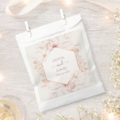 ボホベージュとピンクローズ結婚ズナプキン フェイバーバッグ (クリップ留めされた状態)